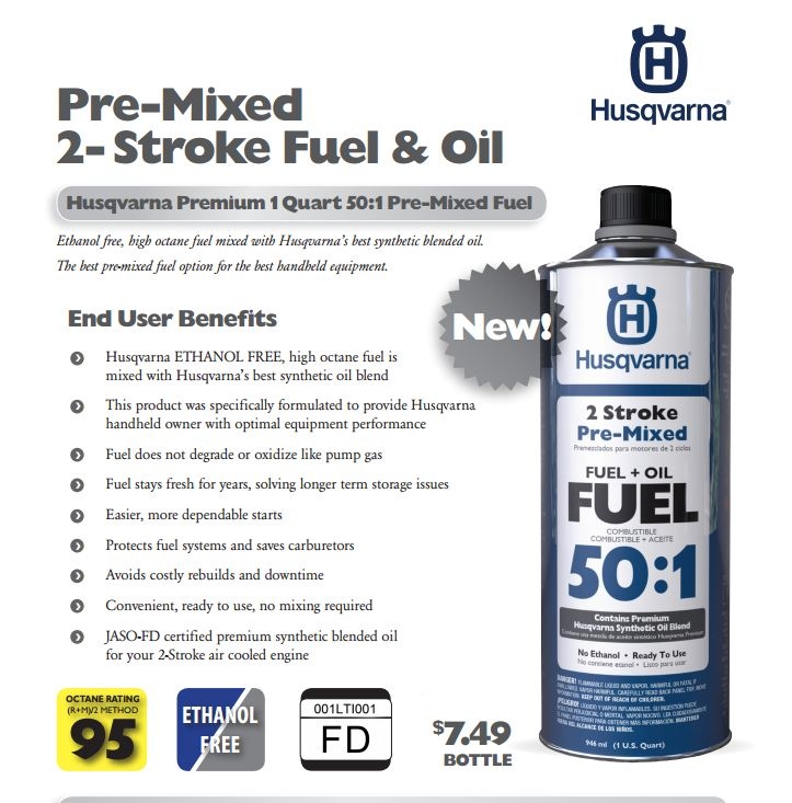 Husqvarna 501 Fuel+Oil Mix Qt Arborist Supplies